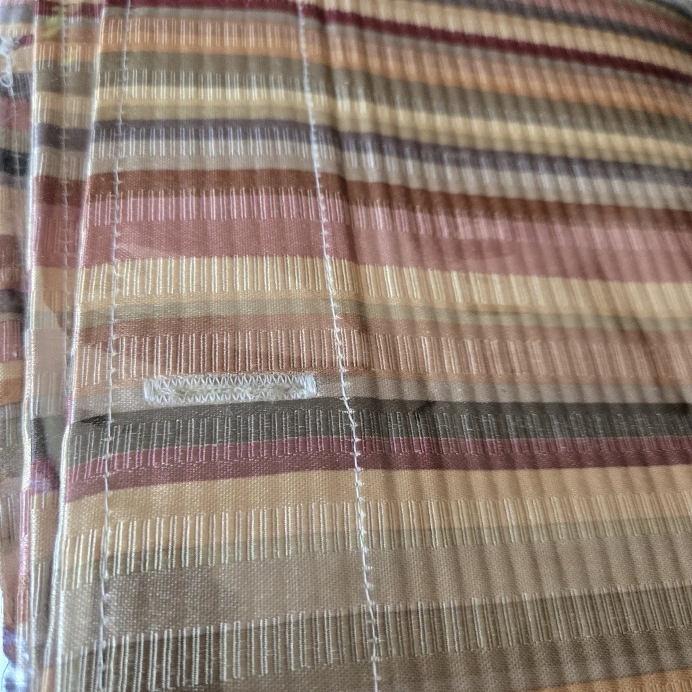 Plisse Jacquard Earthtones Striped Shower Curtain – 72